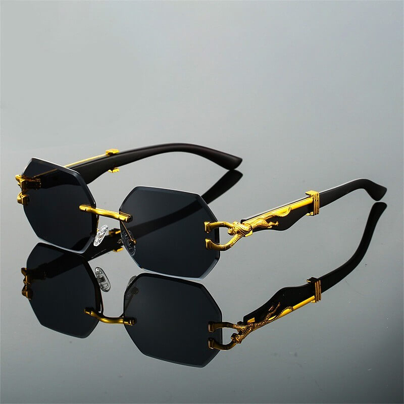 Bezramkowe Retro Okulary Leopard