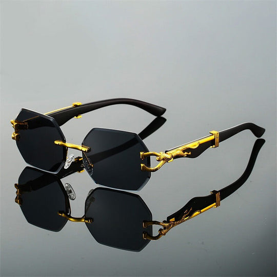 Bezramkowe Retro Okulary Leopard