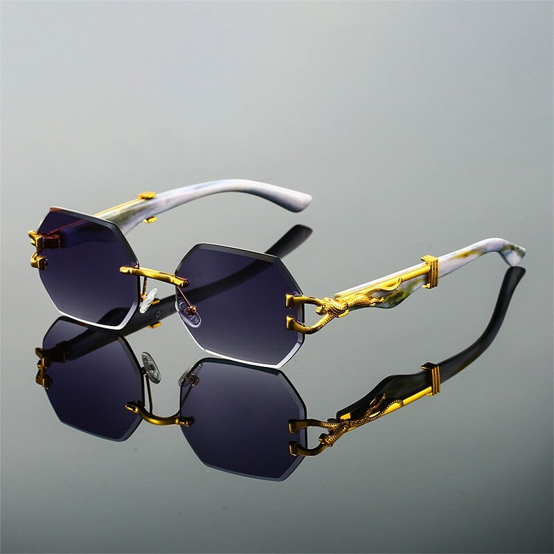 Bezramkowe Retro Okulary Leopard