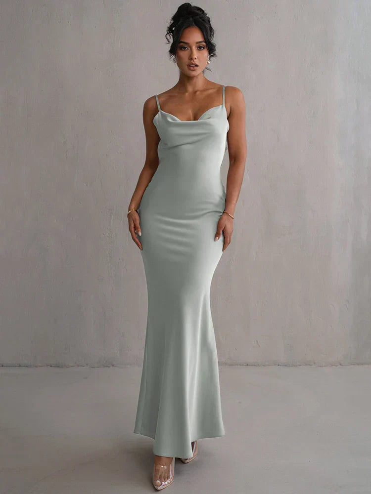 Pauline - Elegancka sukienka maxi bez pleców