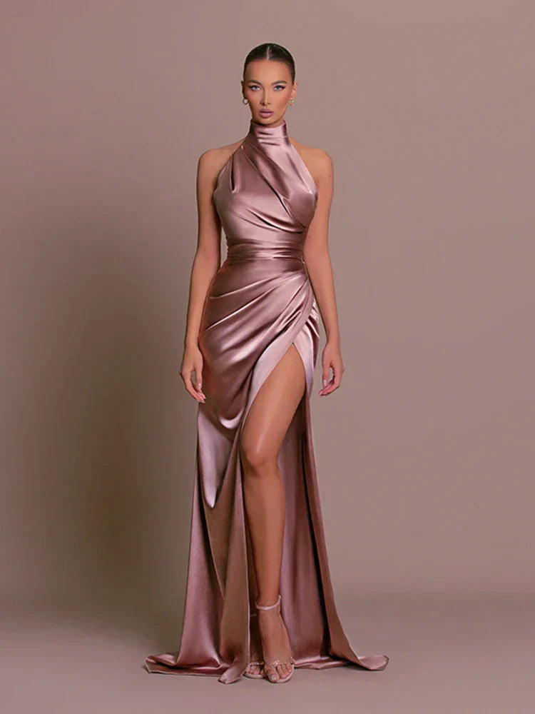 Cleo - Elegancka suknia z rozcięciem