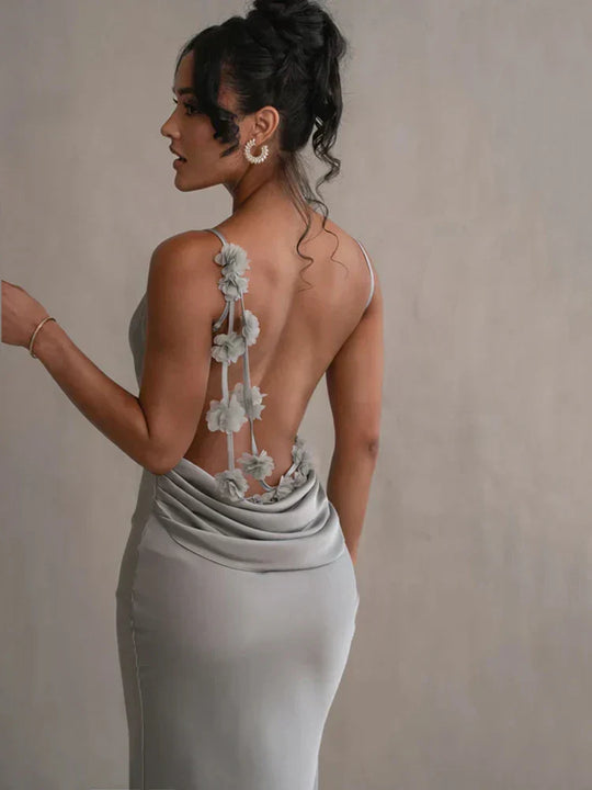 Pauline - Elegancka sukienka maxi bez pleców