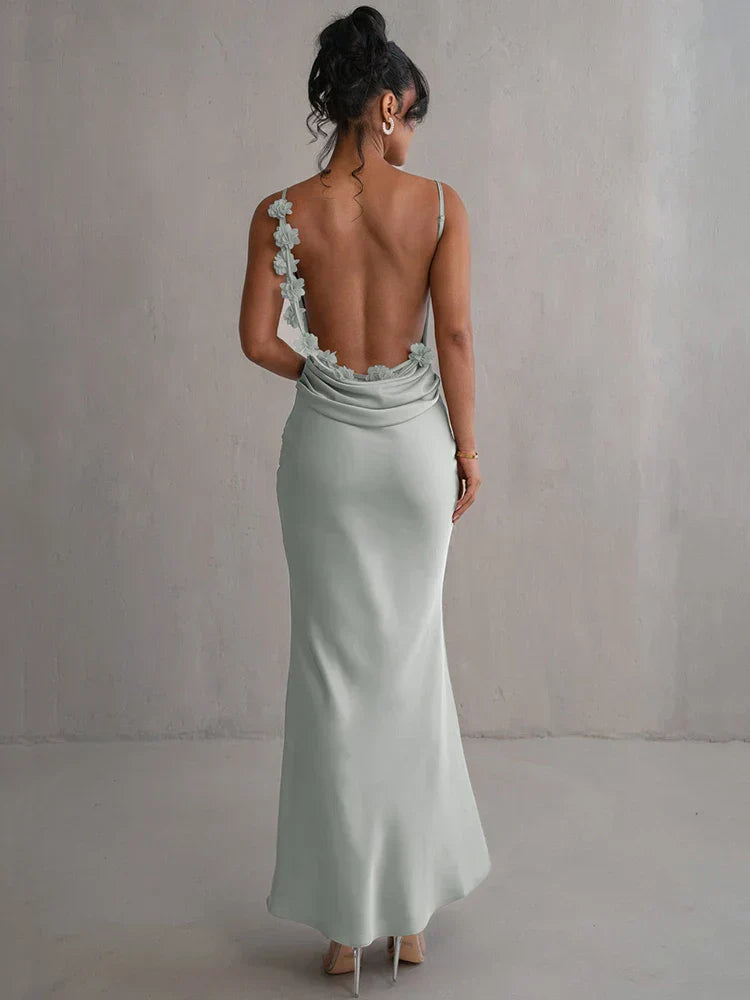 Pauline - Elegancka sukienka maxi bez pleców