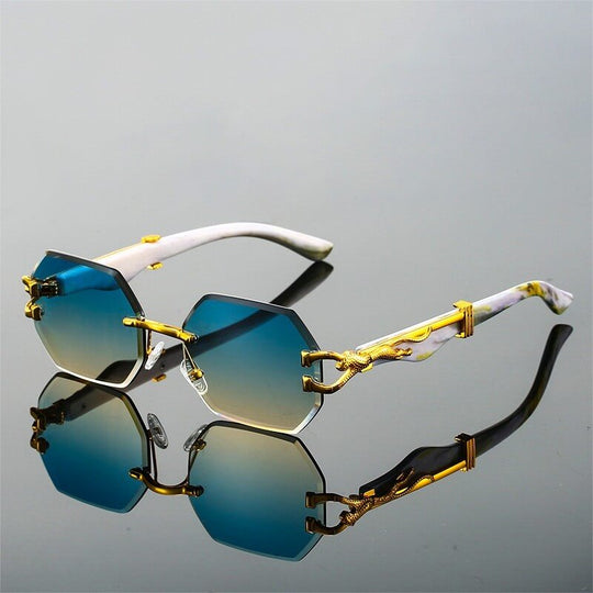 Bezramkowe Retro Okulary Leopard